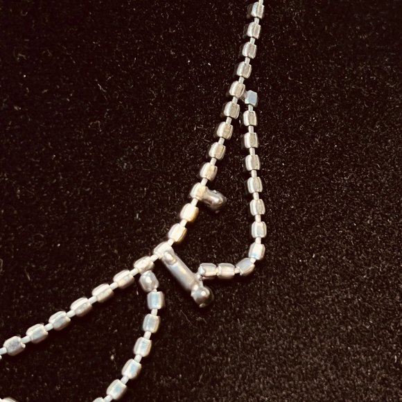 Vintage Silver Tone And Blue Rhinestone Choker Necklace With Clip On Earrings - Picture 4 of 6